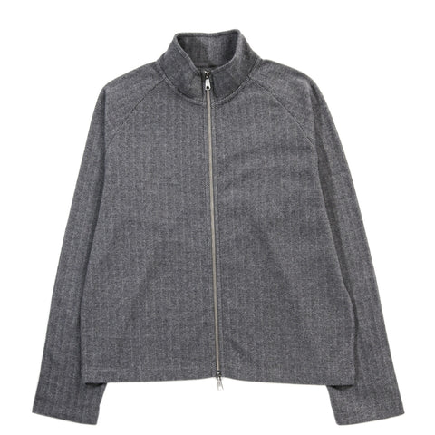 MFPEN LEISURE ZIP UP GREY HERRINGBONE
