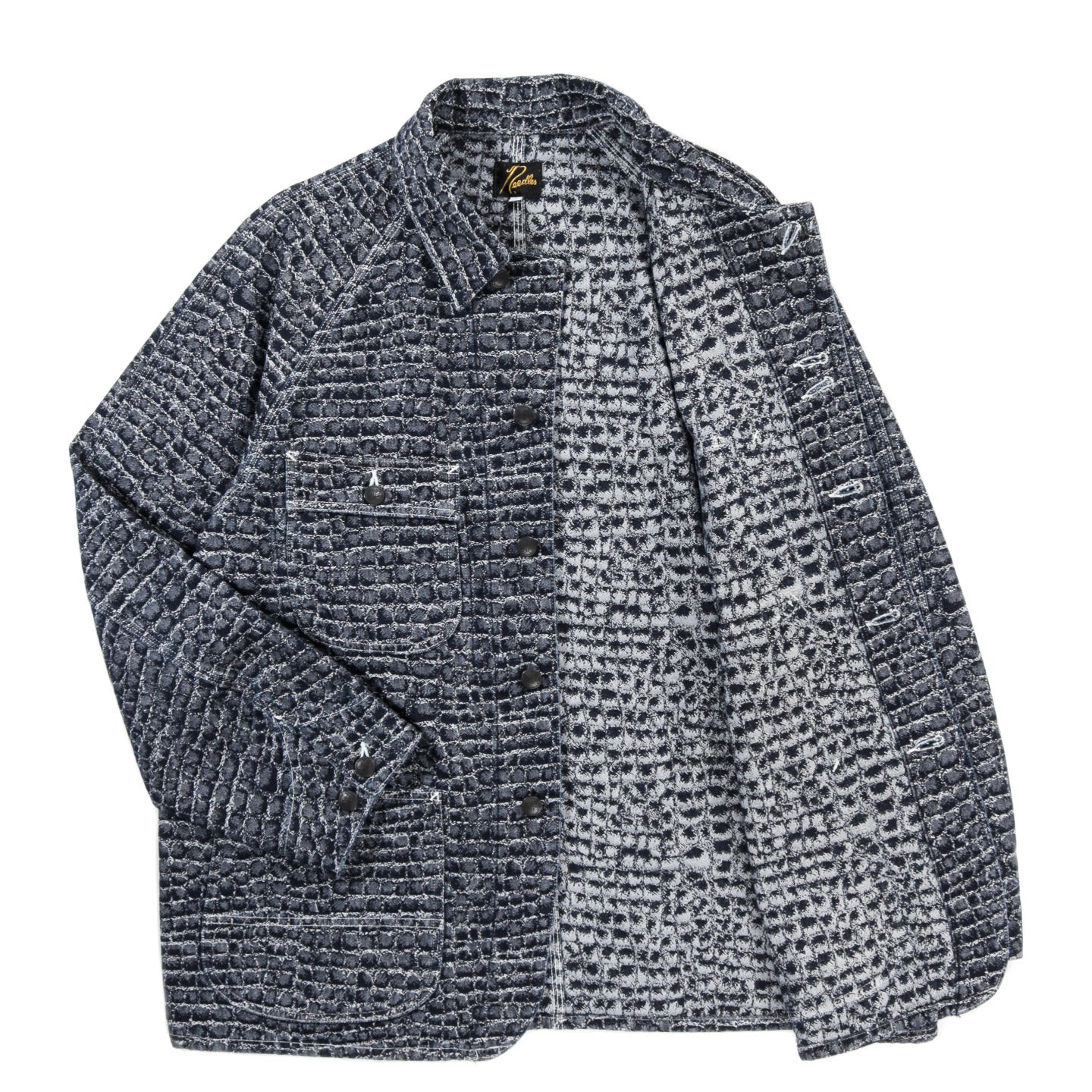 NEEDLES COVERALL 10OZ. CROCODILE JACQUARD DENIM INDIGO