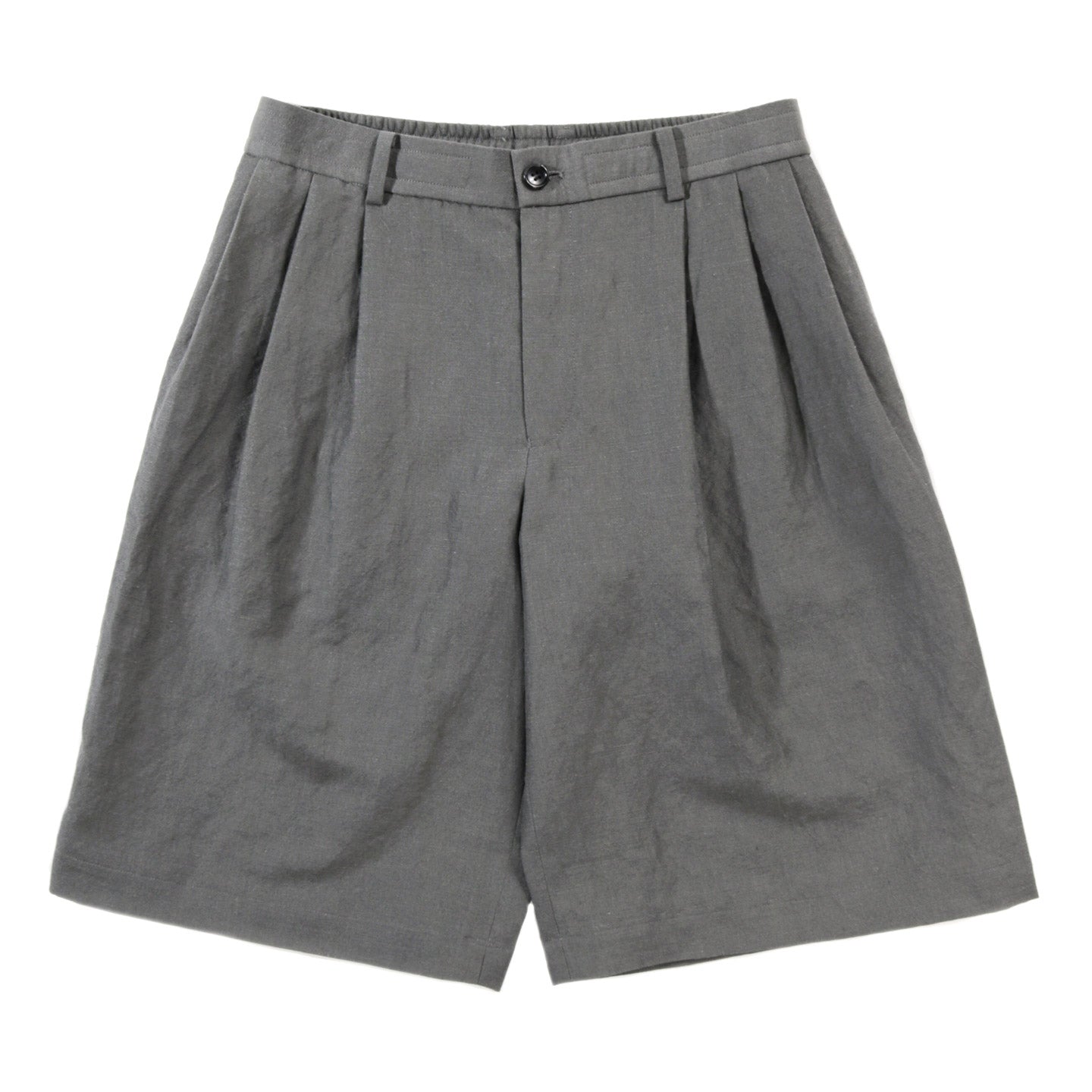 N.HOOLYWOOD 2251-PT50 WOOL / LINEN PLEATED EASY SHORTS GRAY