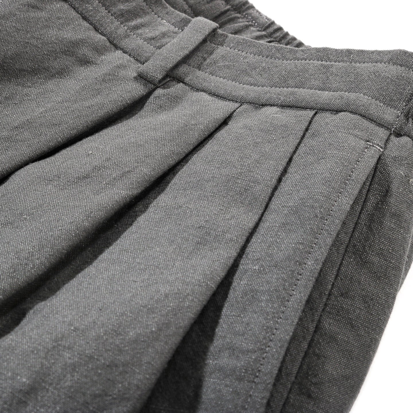 N.HOOLYWOOD 2251-PT50 WOOL / LINEN PLEATED EASY SHORTS GRAY