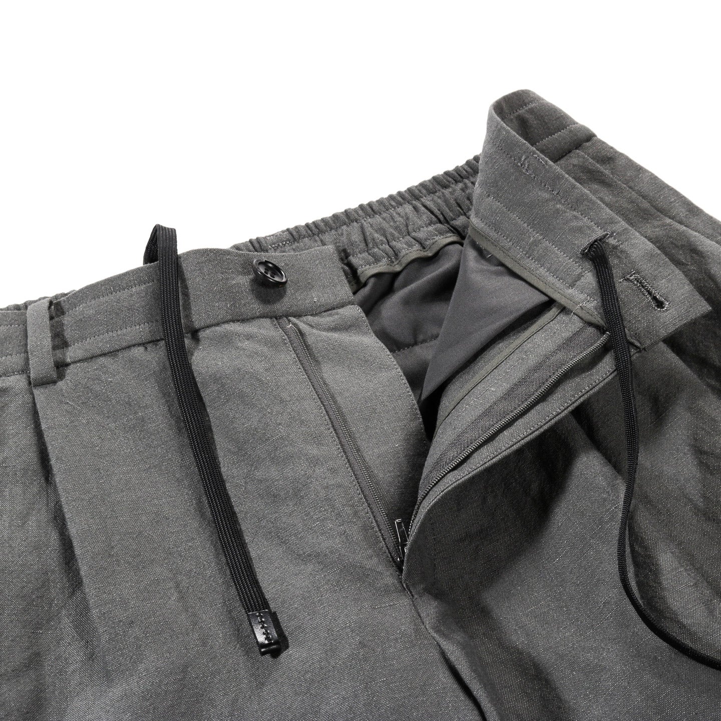 N.HOOLYWOOD 2251-PT50 WOOL / LINEN PLEATED EASY SHORTS GRAY