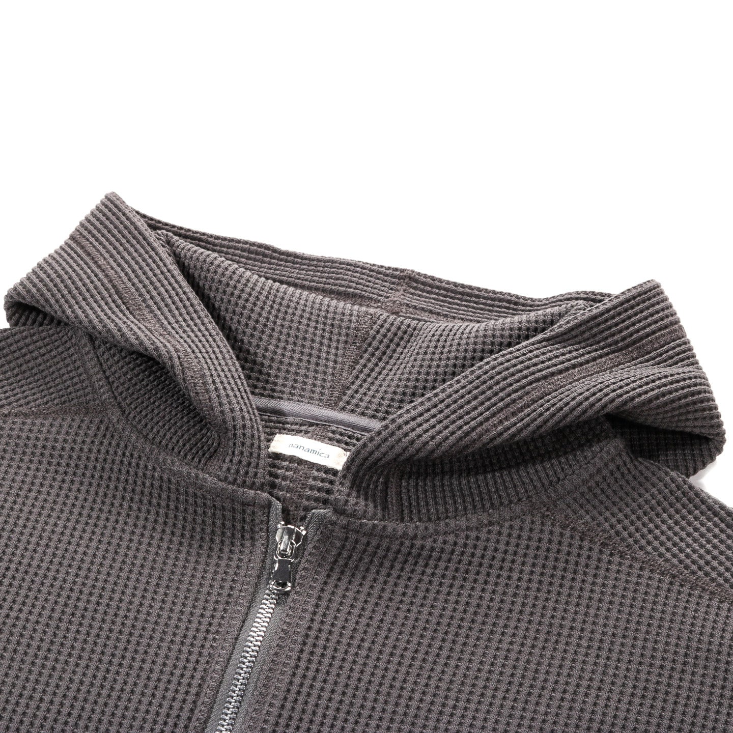 NANAMICA ZIP UP THERMAL HOODIE CHARCOAL