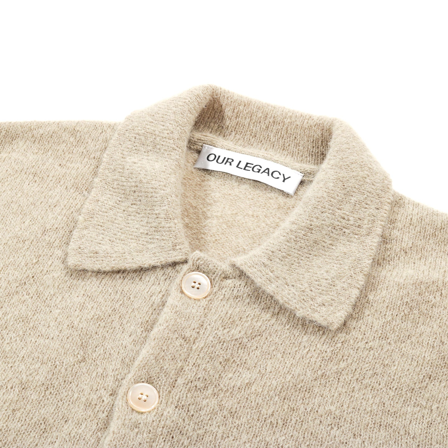 OUR LEGACY EVENING POLO SOFT SAGE FUZZY ALPACA