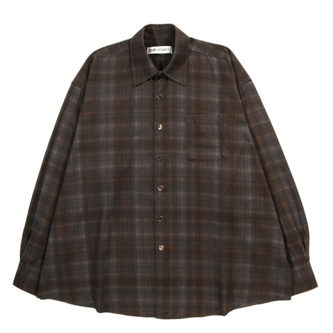OUR LEGACY BORROWED SHIRT MORE CHECK PRINT