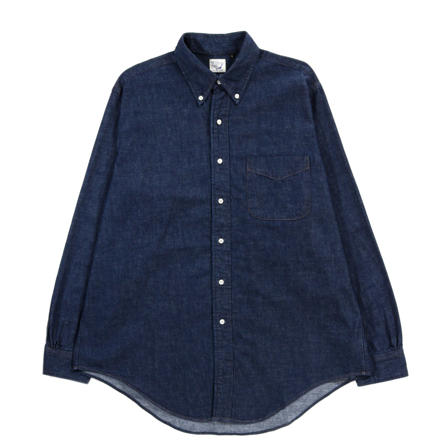 ORSLOW DENIM STANDARD BUTTON DOWN SHIRT ONE WASH