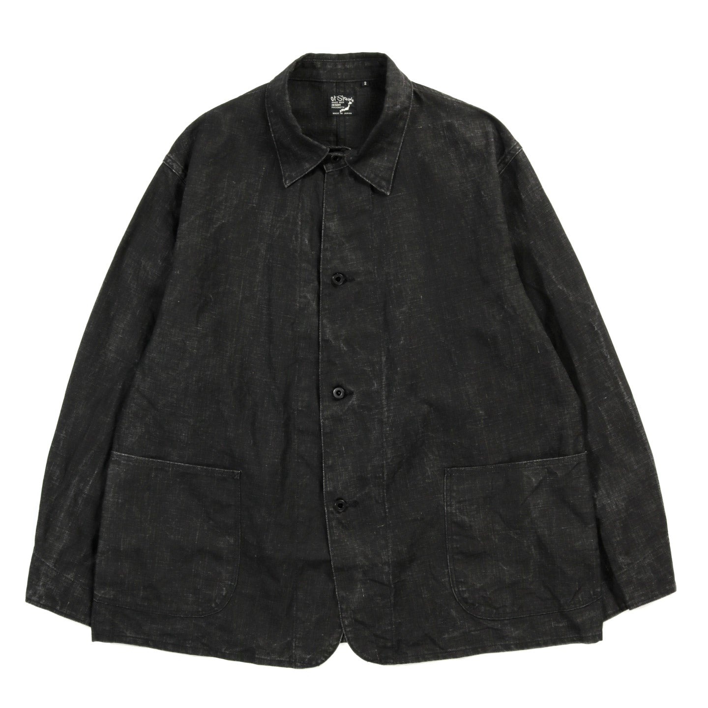 ORSLOW WWII 1940'S SUMI COATED LINEN COVERALL BLACK