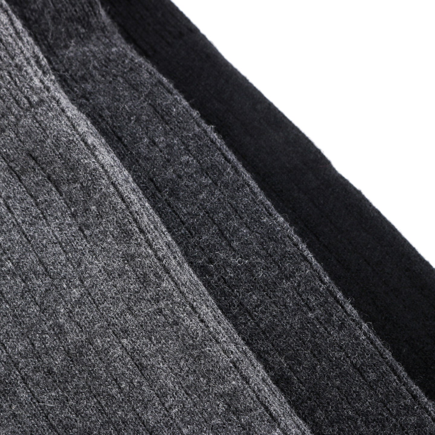ROTOTO COTTON WOOL RIBBED CREW 3-PACK SOCKS BLACK TONES