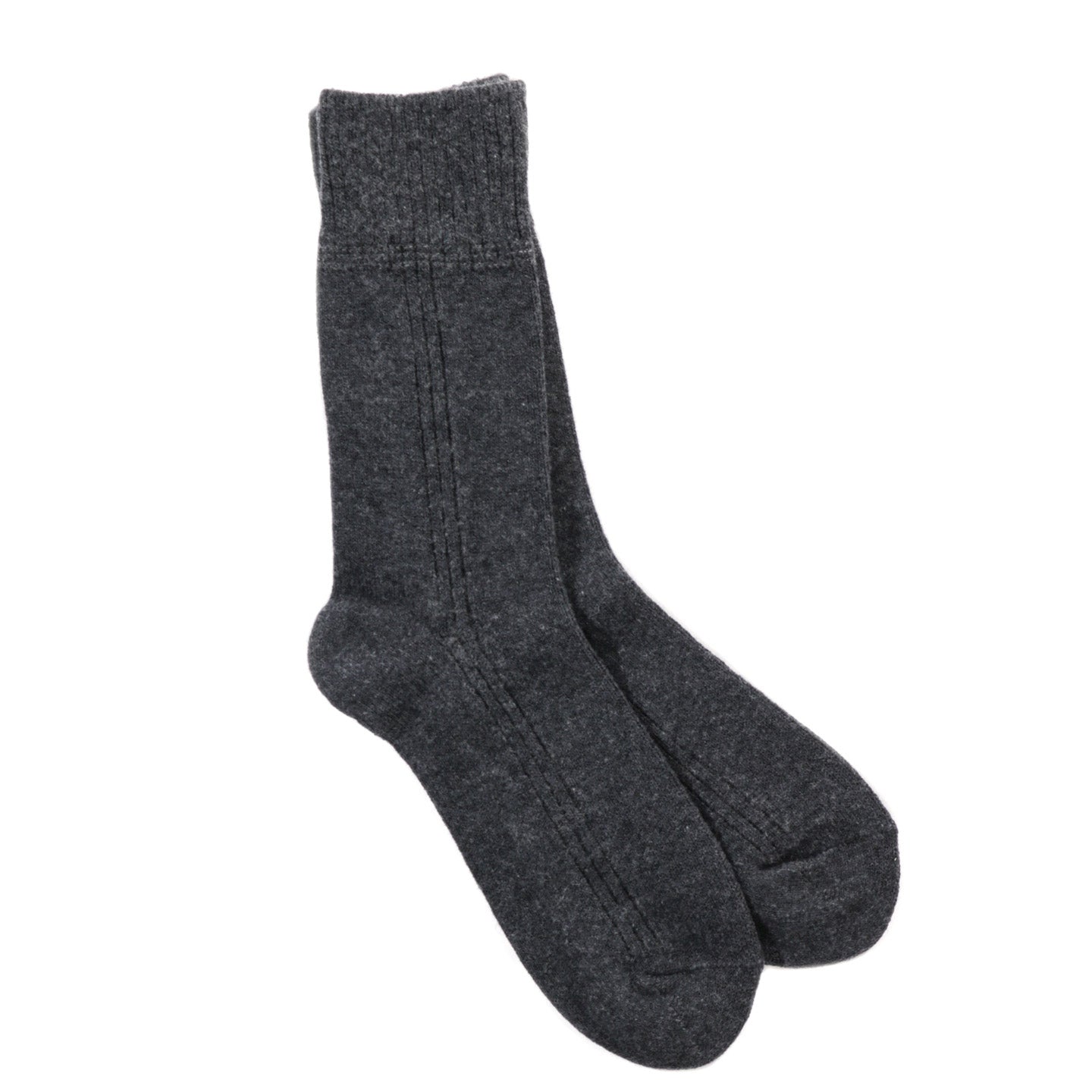 ROTOTO VERTICAL LINE COTTON WOOL SOCKS CHARCOAL