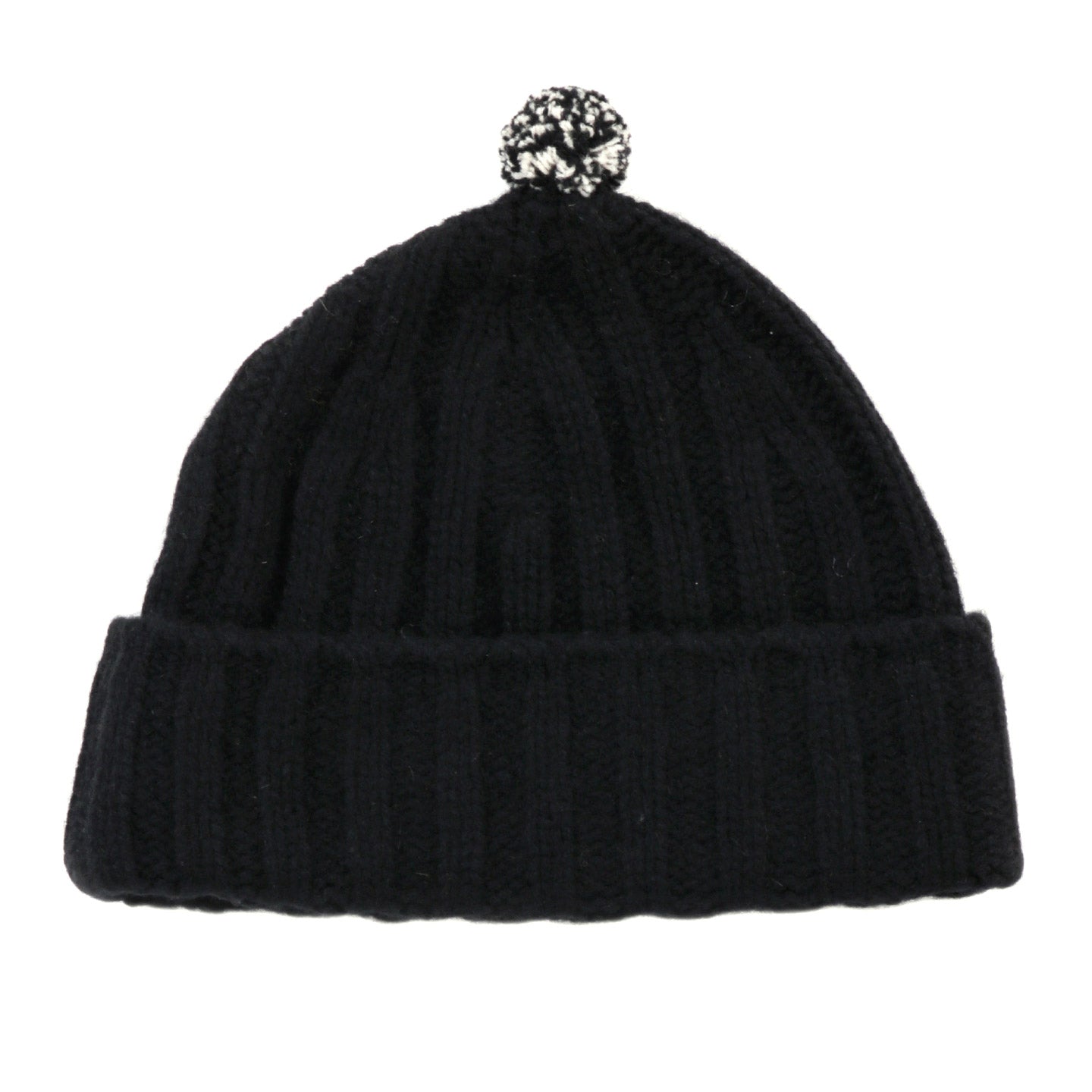 ROTOTO MERINO CASHMERE CHUNKY POM BEANIE BLACK