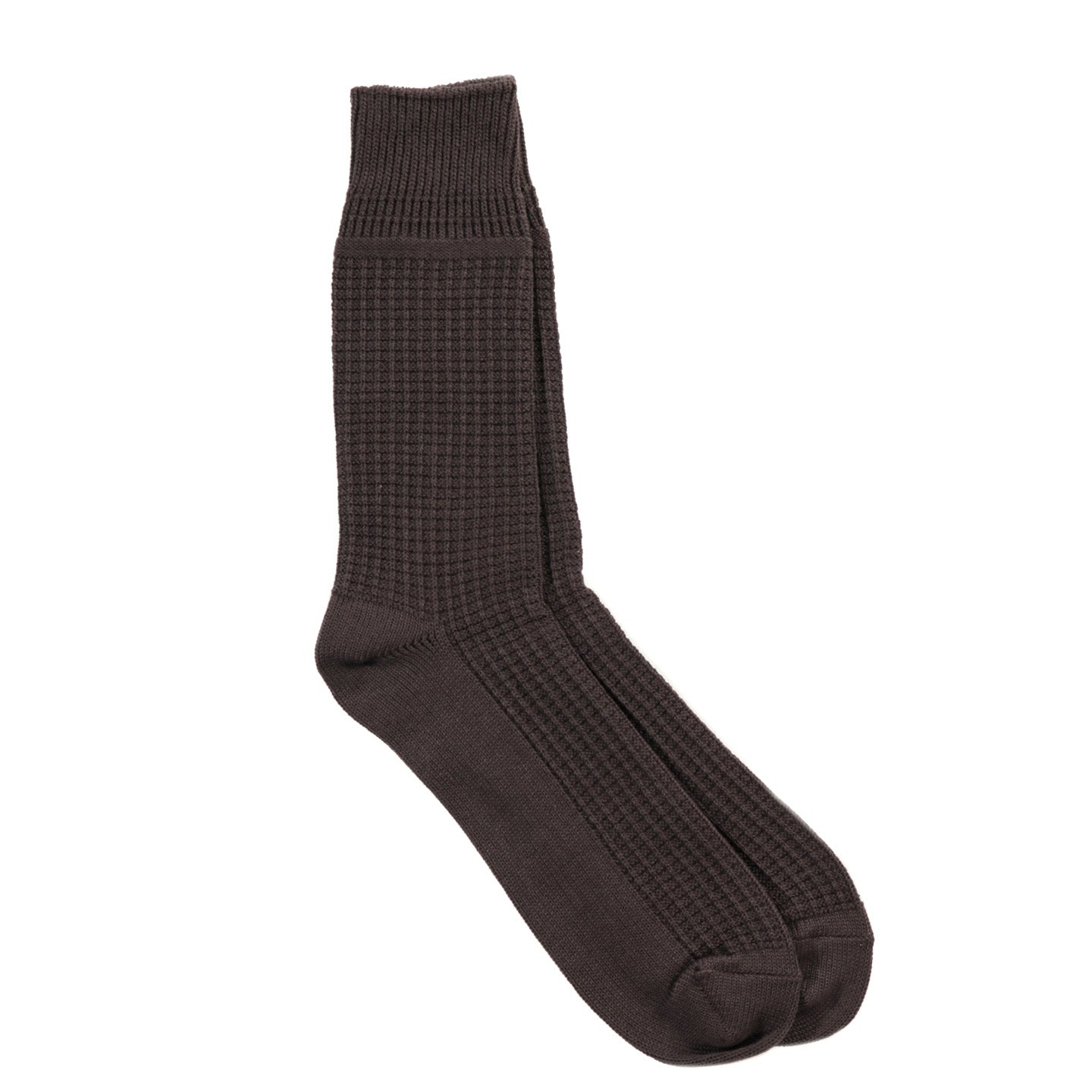 ROTOTO COTTON WAFFLE SOCKS D.BROWN