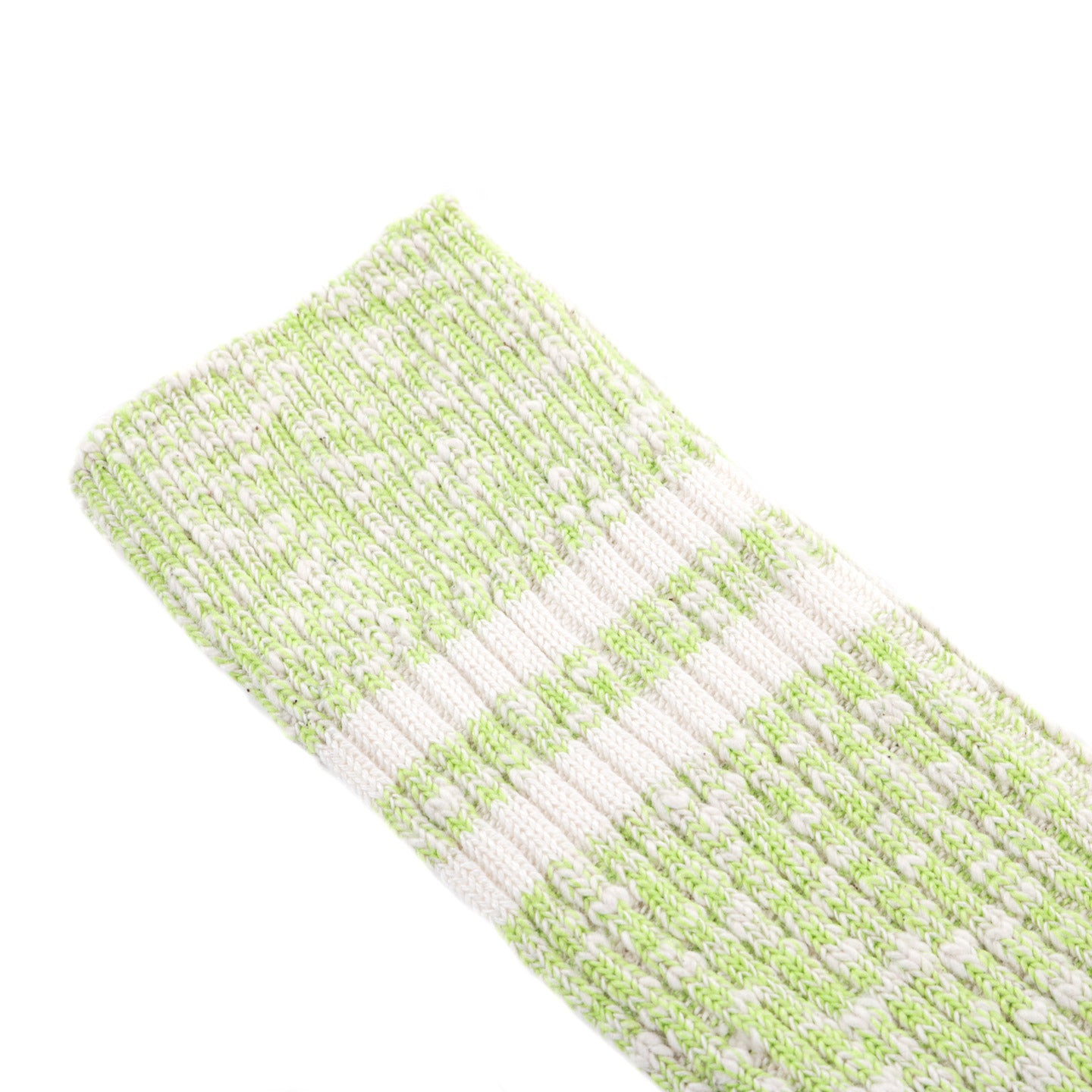 ROTOTO ORGANIC COTTON SLUB STRIPE SOCKS LIME
