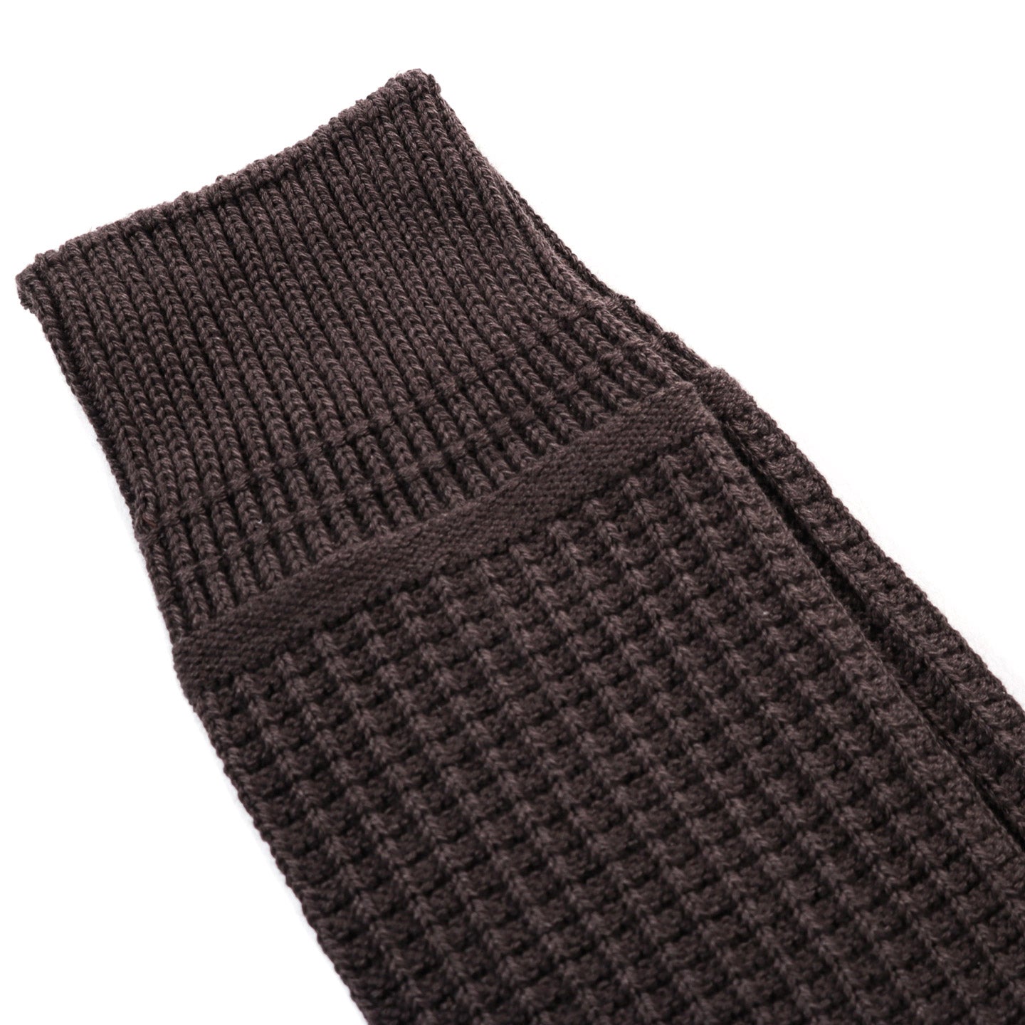 ROTOTO COTTON WAFFLE SOCKS D.BROWN