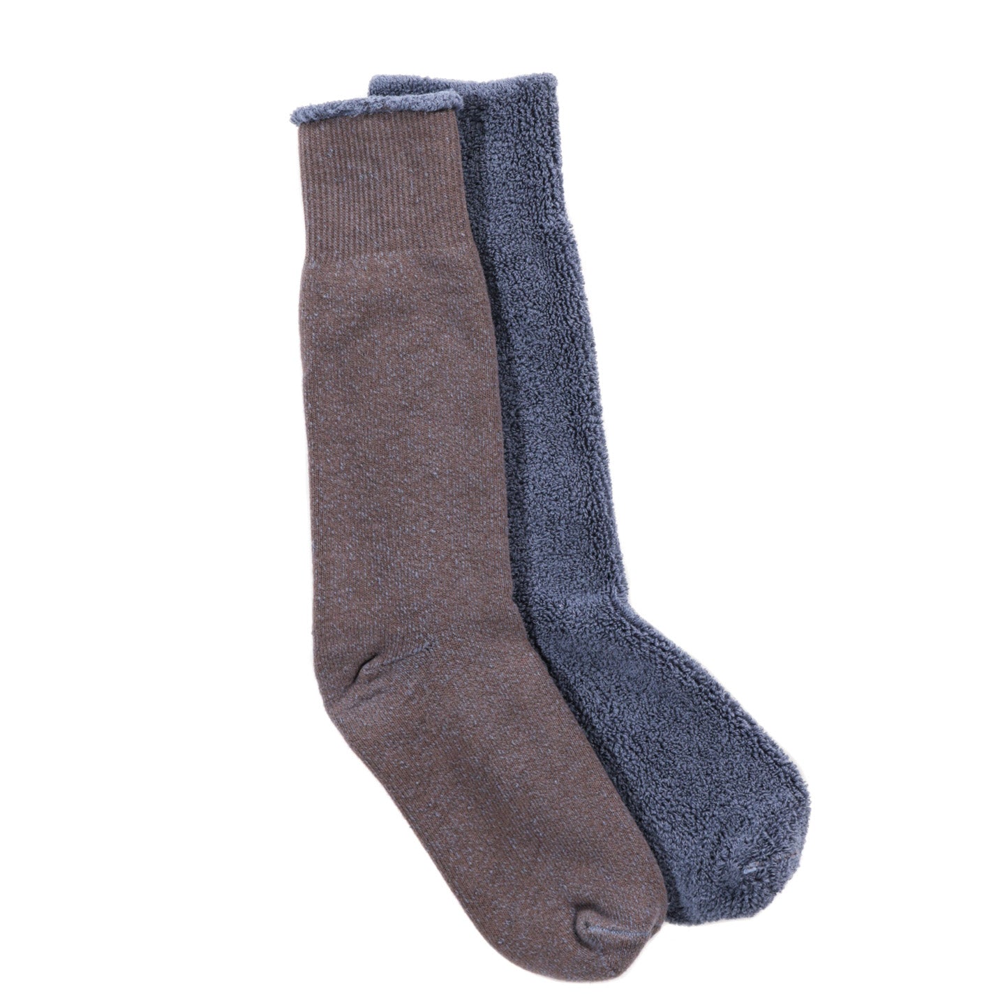 ROTOTO REVERSIBLE PILE SOCKS CHARCOAL / D.BLUE