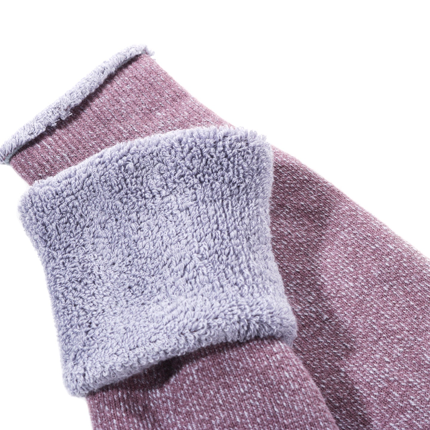 ROTOTO REVERSIBLE PILE SOCKS FADED PURPLE / L.BLUE