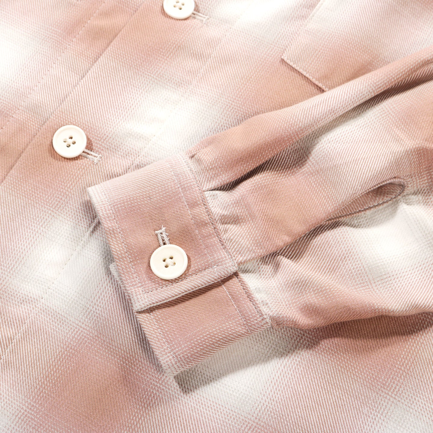 S.K. MANOR HILL TASK SHIRT JACKET PINK / SAND ORGANIC COTTON FLANNEL