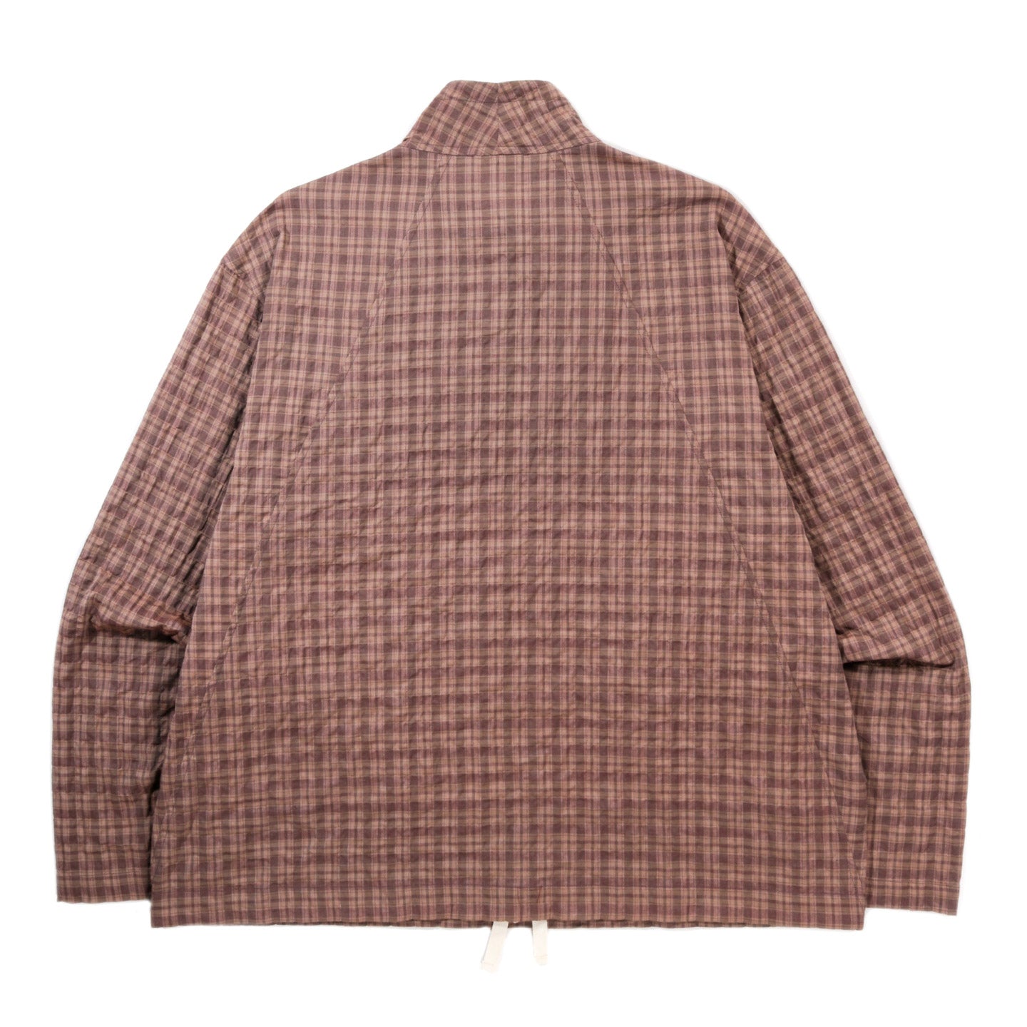 WANZE FUNNEL NECK ZIP ANORAK ORGANIC COTTON UMBER