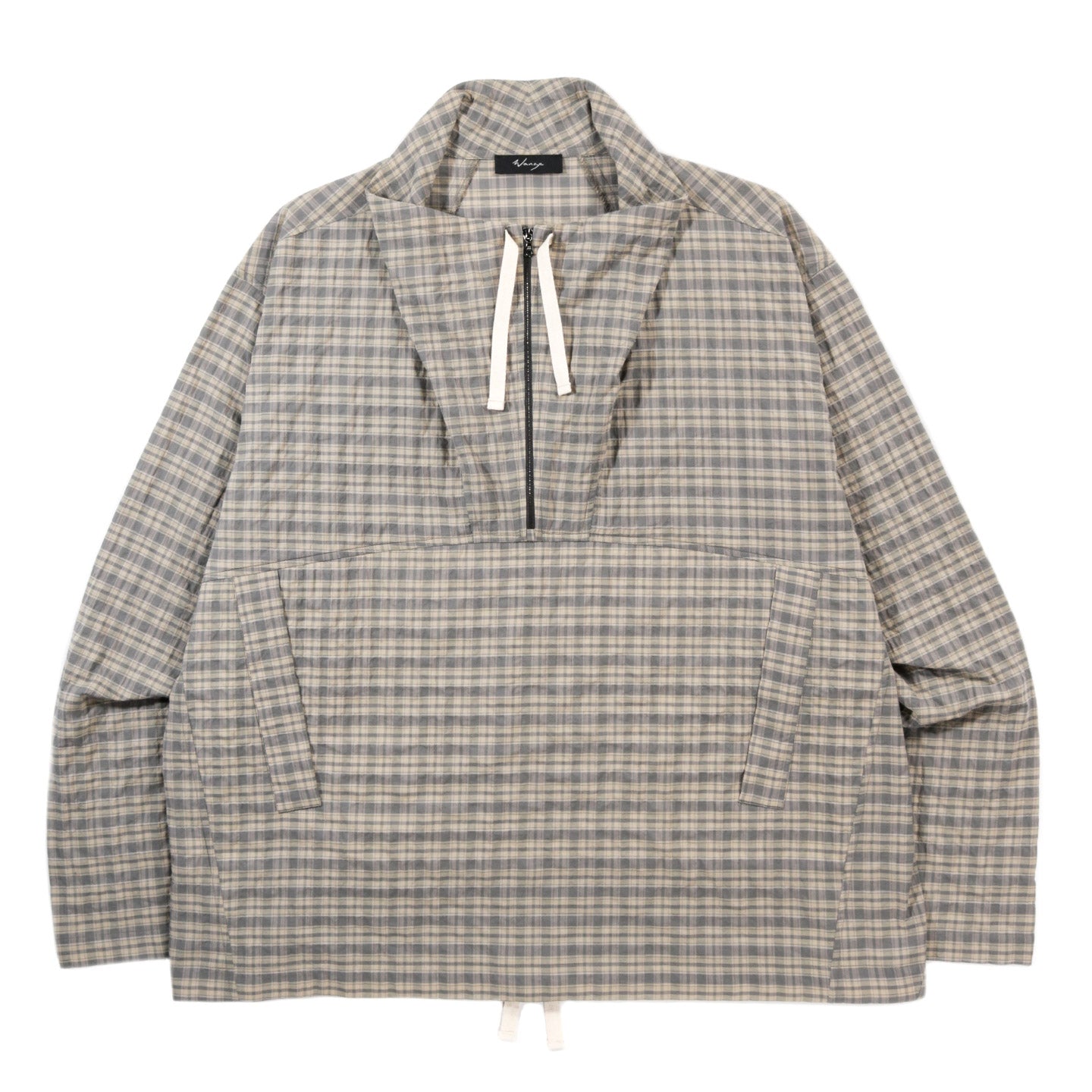 WANZE FUNNEL NECK ZIP ANORAK ORGANIC COTTON MOSS