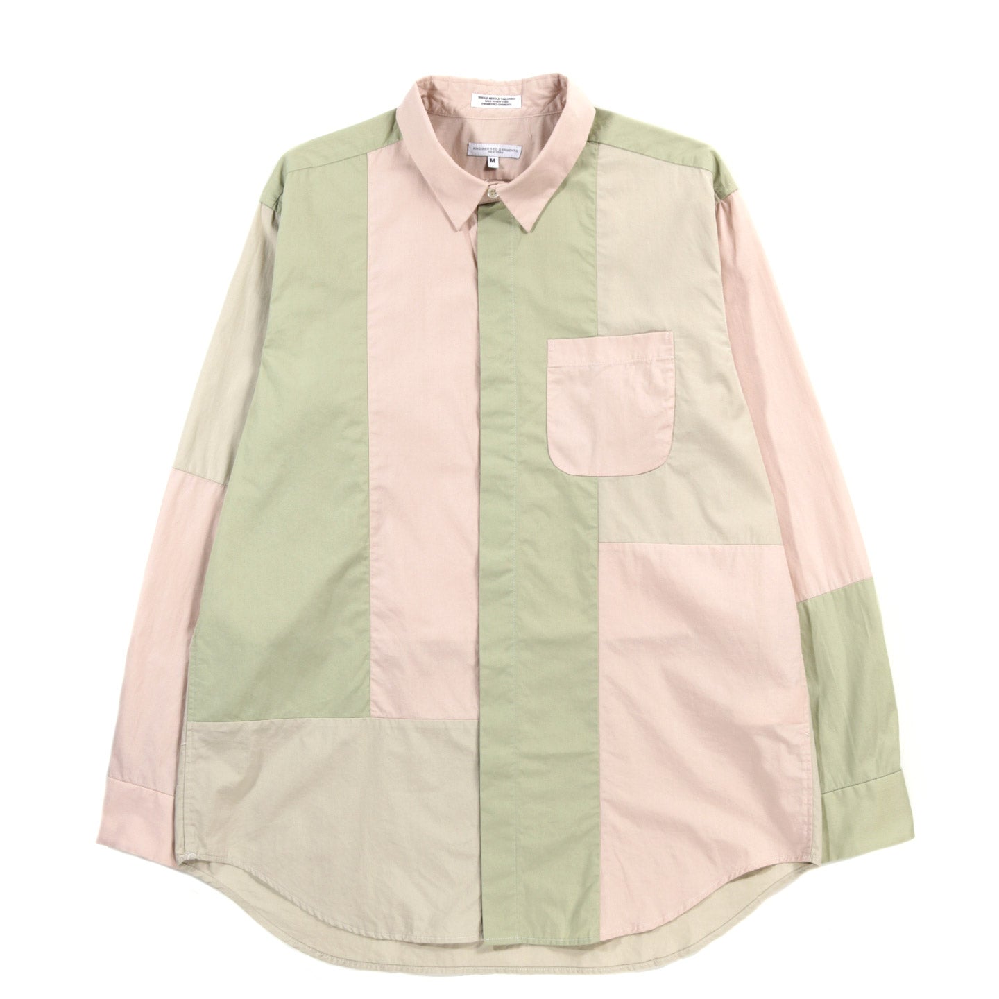 ENGINEERED GARMENTS COMBO SHORT COLLAR SHIRT PINK SUPERFINE POPLIN