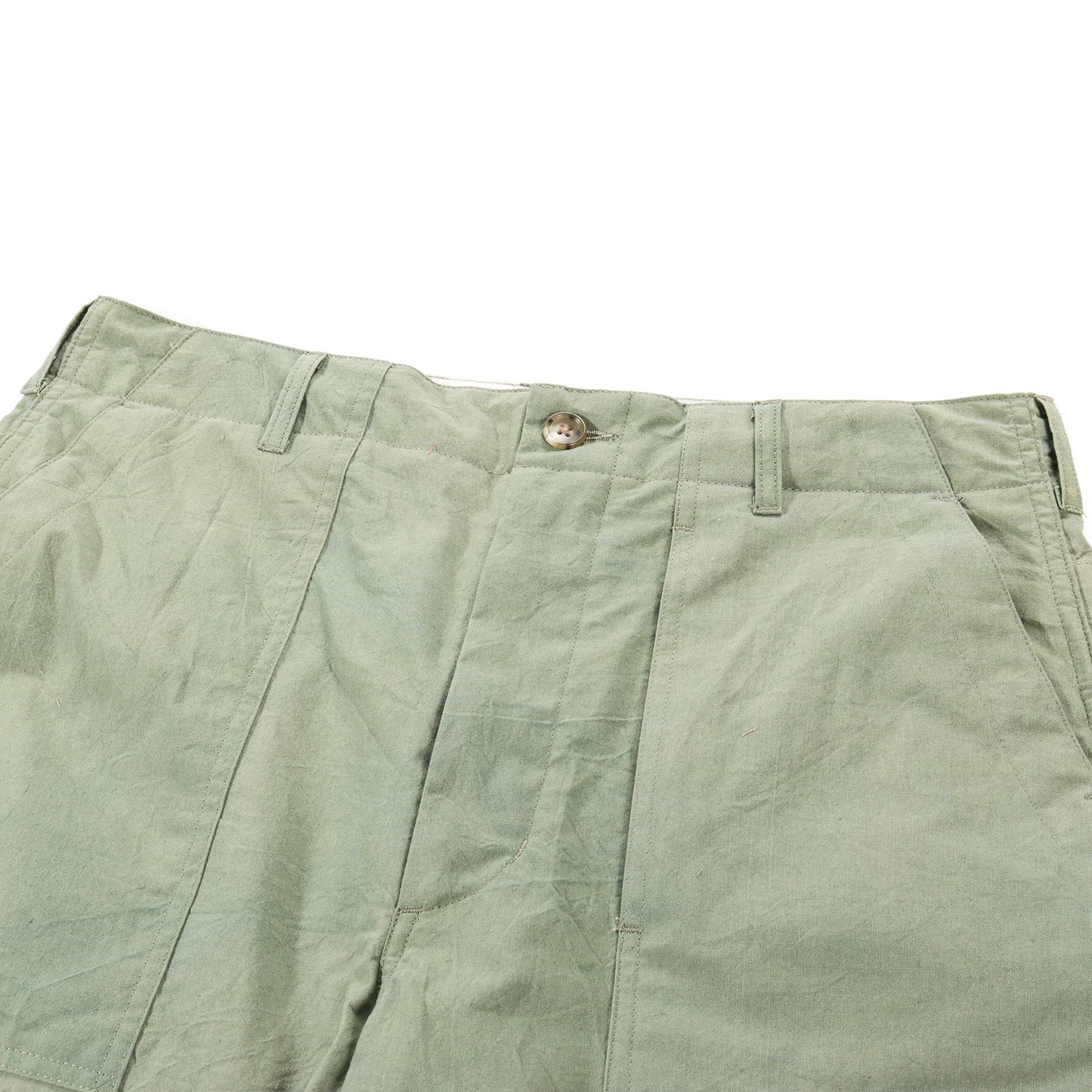 ENGINEERED GARMENTS FATIGUE SHORT OLIVE COTTON SHEETING