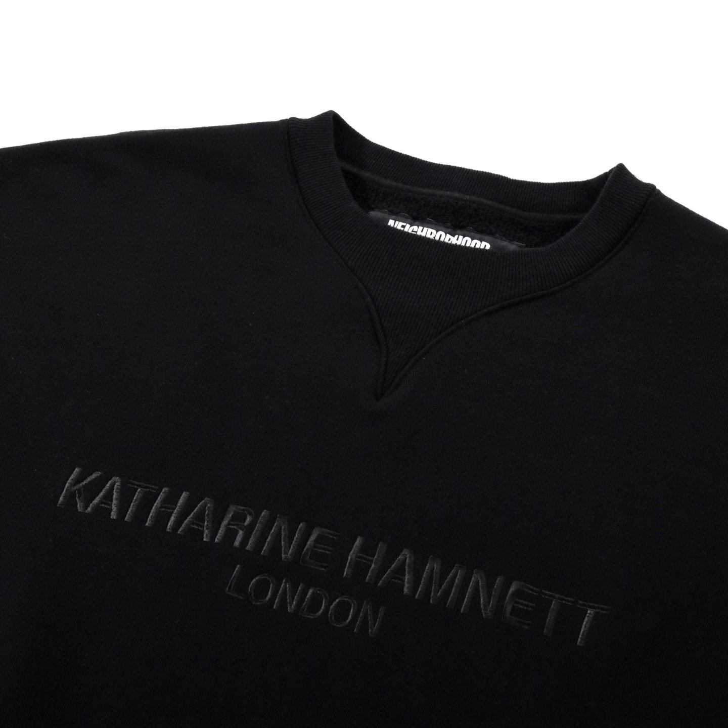 NEIGHBORHOOD KATHARINE HAMNETT LOGO CREW SWEATSHIRT BLACK